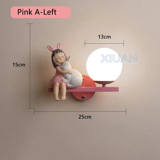 Applique Murale Enfant: Conte Magique Enchanteur Rose A Gauche / 3 Température De Couleur Chambre