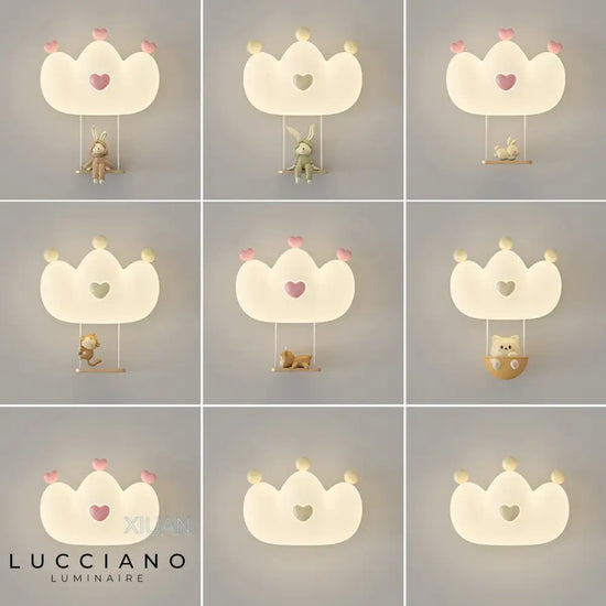 Applique Murale Enfants Animaux Rigolos Lumineux Chambre