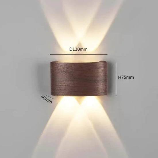 Applique Murale Étanche Design Lumineux Élégant Couleur Noyer D130Mm / Comme Sur La Photo Led