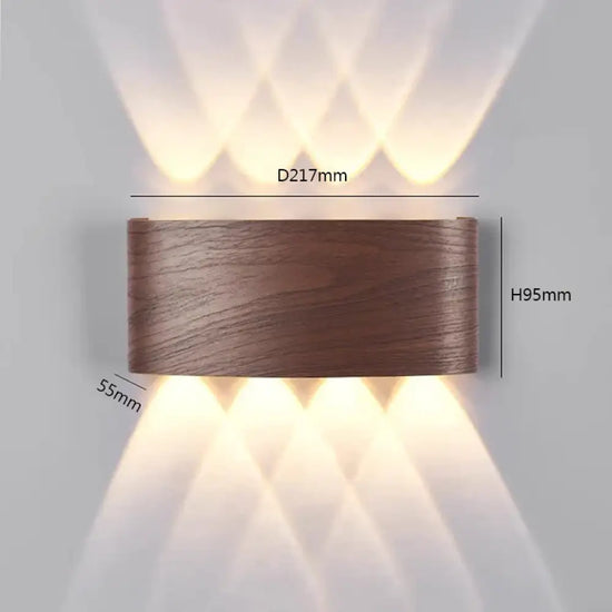 Applique Murale Étanche Design Lumineux Élégant Couleur Noyer D217Mm / Comme Sur La Photo Led