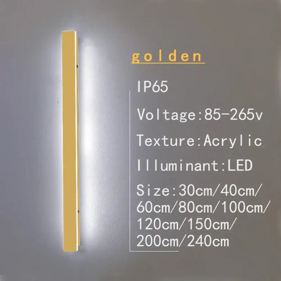 Applique Murale Étanche Luminaire Design Décoratif Moderne Blanc Froid Doré / L60Cm Chambre