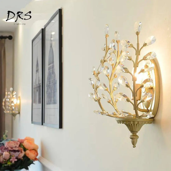 Applique Murale Fleuri En Cristal Élégant Et Lumineux Chambre
