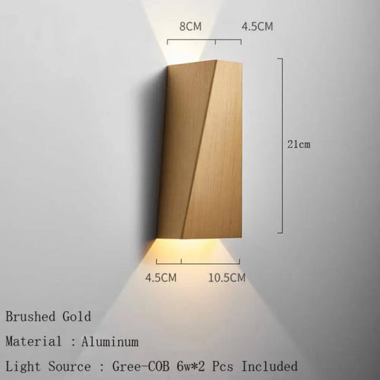 Applique Murale Géométrique Led Métal Luminaire Doré