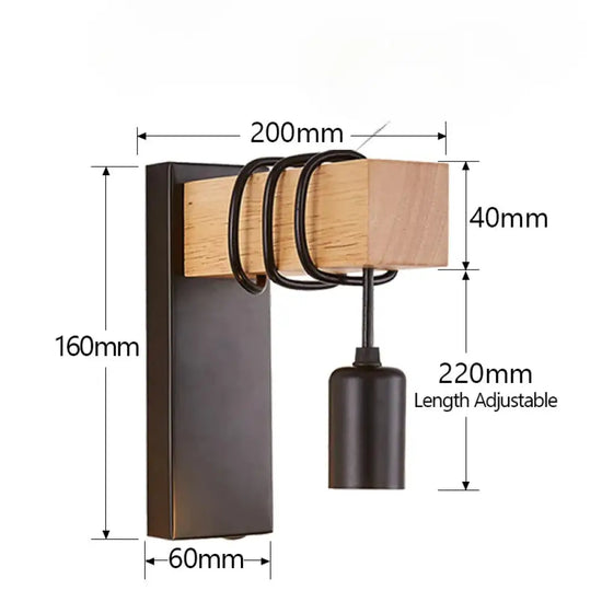 Applique murale industrielle bois