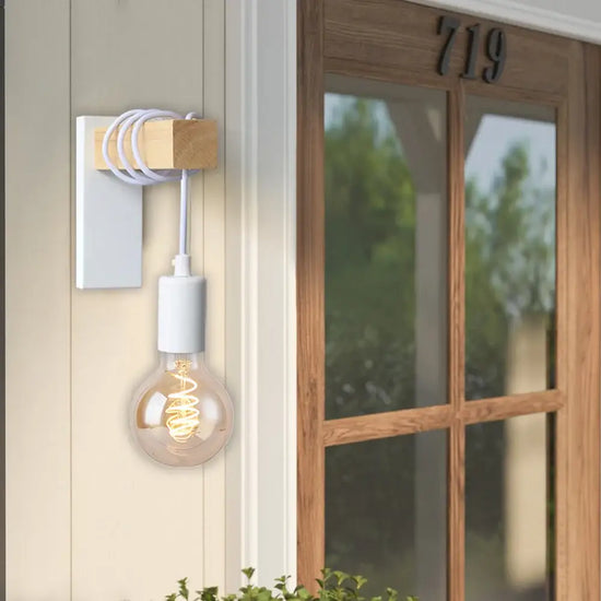 Applique murale industrielle bois