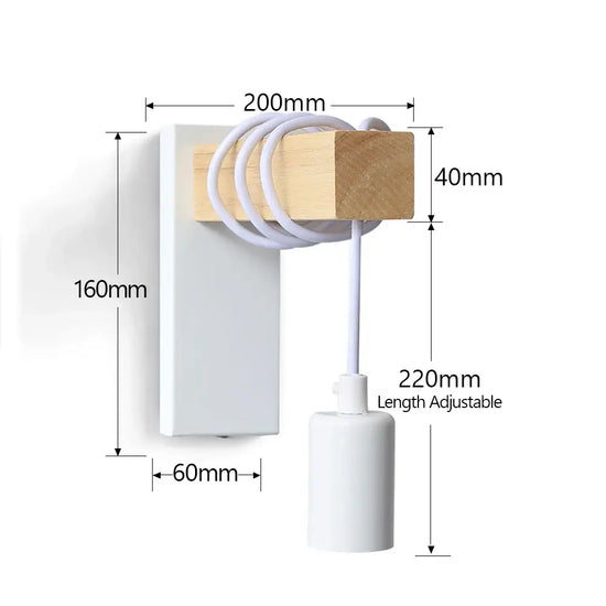 Applique murale industrielle bois