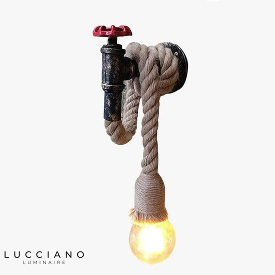 Applique Murale Industrielle Style Vintage Métal Et Cordage Chambre