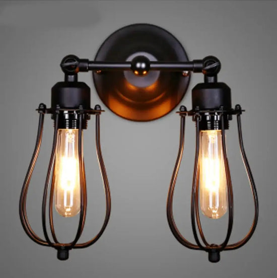 Applique Murale Industrielle Vintage Élégante Acier. Noir Chambre