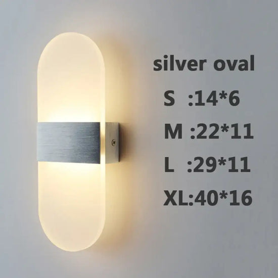 Applique Murale Led Acrylique Moderne Ovale En Argent / L14Cml6Cm Blanc Froid Murale Chambre