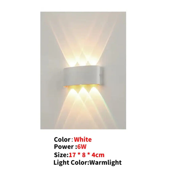 Applique Murale Led Aluminium Design Contemporain Élégant Blanc-6W-Warmlight Chambre
