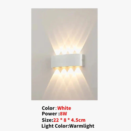 Applique Murale Led Aluminium Design Contemporain Élégant Chambre