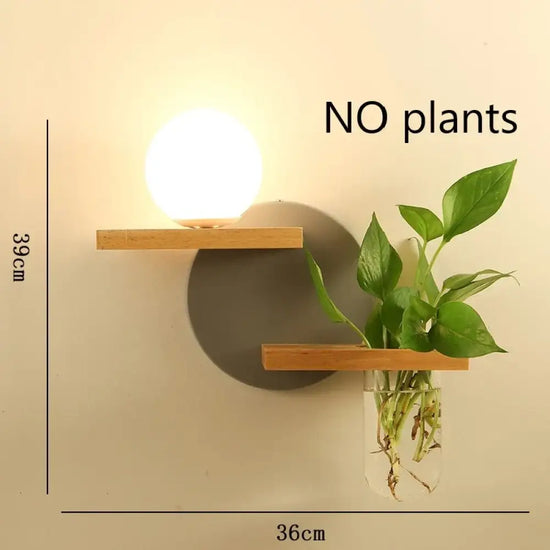 Applique Murale Led Bois Déco Nature Scandinave G Gris Gauche Chambre
