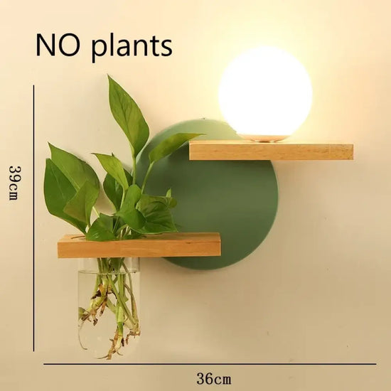 Applique Murale Led Bois Déco Nature Scandinave G Vert À Droite Chambre