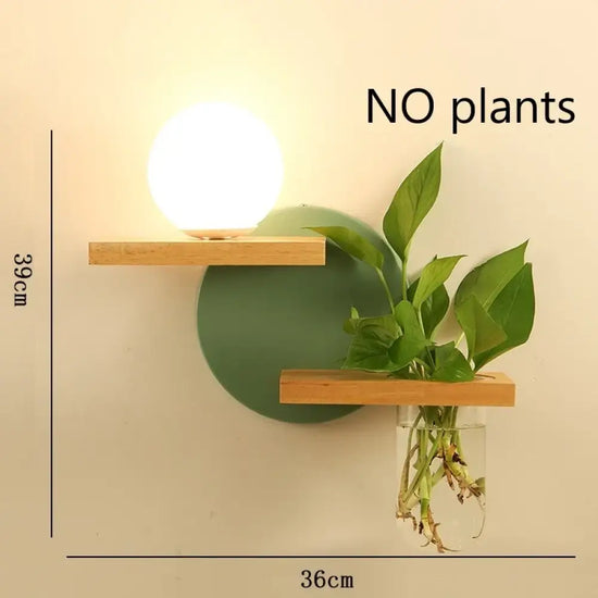 Applique Murale Led Bois Déco Nature Scandinave G Vert Gauche Chambre