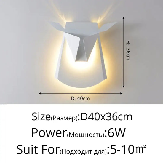 Applique Murale Led Bois Élégant Déco Scandinave Blanc A D40X36Cm / Froid (5 500-7 000 K).