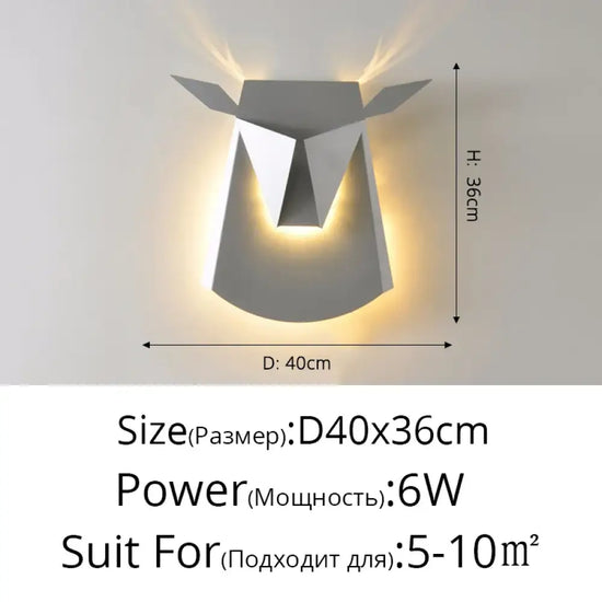 Applique Murale Led Bois Élégant Déco Scandinave Gris A D40X36Cm / Blanc Froid (5 500-7 000