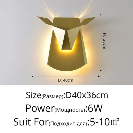Applique Murale Led Bois Élégant Déco Scandinave Or Al D40X36Cm / Blanc Froid (5 500-7 000 K).