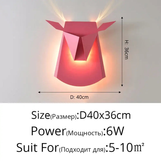 Applique Murale Led Bois Élégant Déco Scandinave Rose A D40X36Cm / Blanc Froid (5 500-7 000