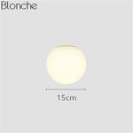 Applique Murale Led Boule Design Contemporain Verre 15Cm Chambre