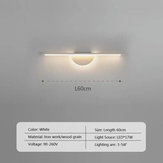 Applique Murale Led Chaleureux Grain Naturel A-Blanc-60Cm / Blanc Chaud Chambre