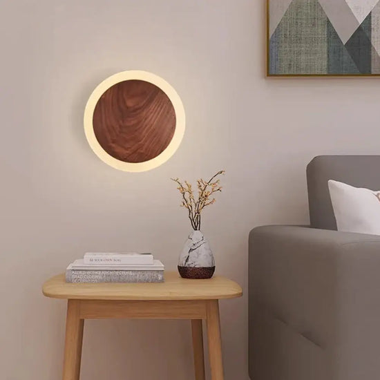 Applique Murale Led Contemporaine Bois Élégante Chambre