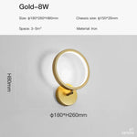 Applique Murale Led Contemporaine Cuivre Élégante Applique Chambre