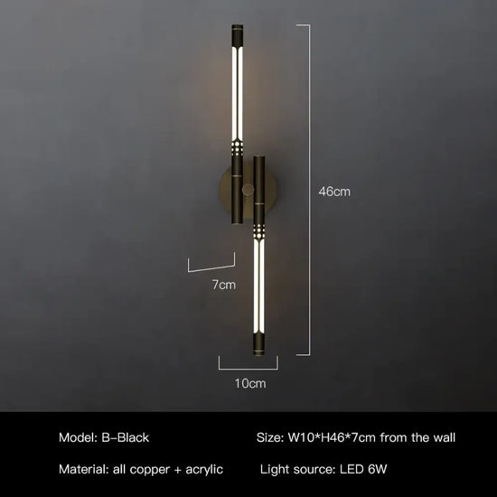 Applique Murale Led Contemporaine Cuivre Élégante Style B-Noir / 3 Couleurs De Gradation Applique