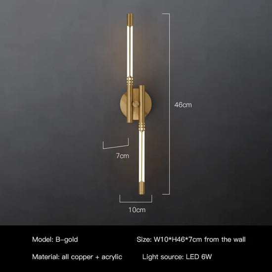 Applique Murale Led Contemporaine Cuivre Élégante Style B-Or / 3 Couleurs De Gradation Applique