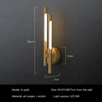 Applique Murale Led Contemporaine Cuivre Élégante Style C-Or / 3 Couleurs De Gradation Applique