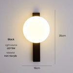 Applique Murale Led Contemporaine Design Élégante Noir D19Cm Chambre