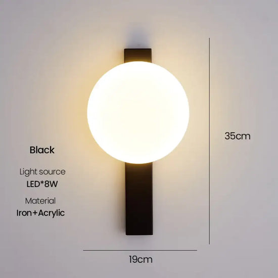 Applique Murale Led Contemporaine Design Élégante Noir D19Cm Chambre
