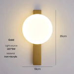 Applique Murale Led Contemporaine Design Élégante Or D19Cm Chambre