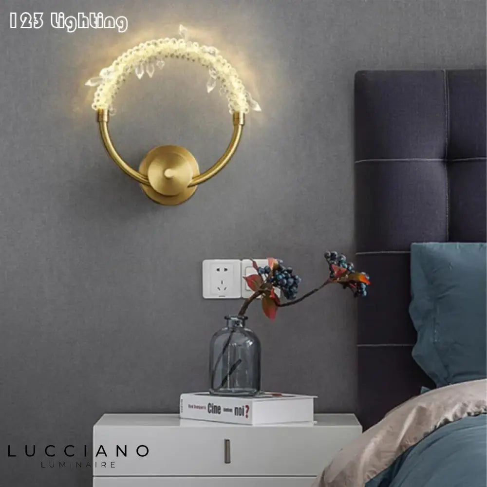 Applique Murale Led Cristal Design Moderne Élégant Diamètre 30Cm / Lumière Chaude Chambre