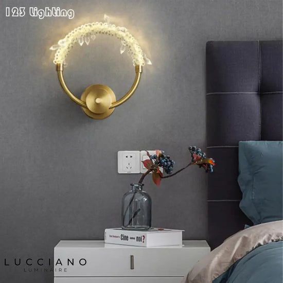 Applique Murale Led Cristal Design Moderne Élégant Diamètre 30Cm / Lumière Chaude Chambre