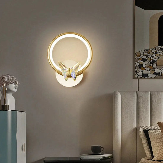 Applique Murale Led Cristal Papillon Élégant Design. Chambre