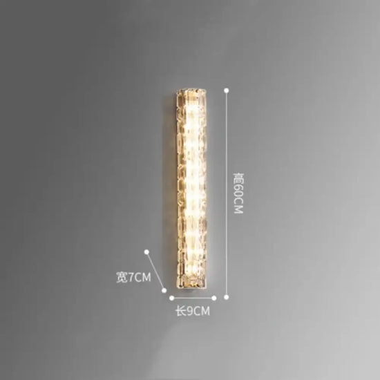 Applique Murale Led Cristalline Design Contemporain 60 Cm Chambre