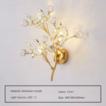 Applique Murale Led Cristalline Minimaliste Élégante Or / Blanc Chaud (2700-3500K) Chambre