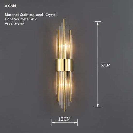 Applique Murale Led Cristalline Scandinave Chic. A Or / Blanc Chaud (2700-3500K) Chambre