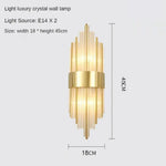 Applique Murale Led Cristalline Scandinave Luxueuse Doré 45X18Cm / 3 Lumières De Couleur Chambre