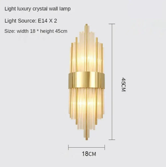 Applique Murale Led Cristalline Scandinave Luxueuse Doré 45X18Cm / 3 Lumières De Couleur Chambre