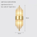 Applique Murale Led Cristalline Scandinave Luxueuse Doré 60X20Cm / 3 Lumières De Couleur Chambre