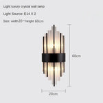 Applique Murale Led Cristalline Scandinave Luxueuse Noir 60X20Cm / 3 Lumières De Couleur Chambre