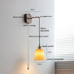 Applique Murale Led Cuivre Design Élégant Interrupteur À Chaîne 4 / 4W (Max100W) Chambre