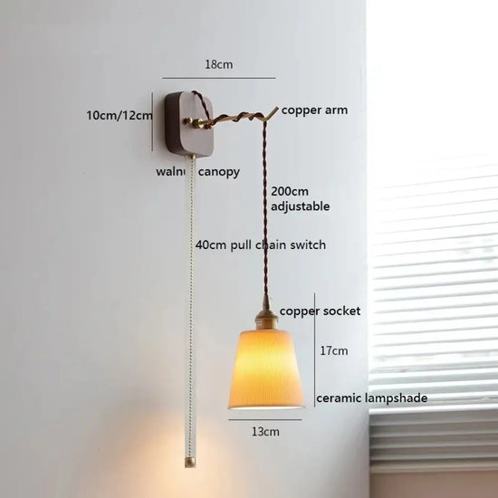 Applique Murale Led Cuivre Design Élégant Interrupteur À Chaîne 4 / 4W (Max100W) Chambre