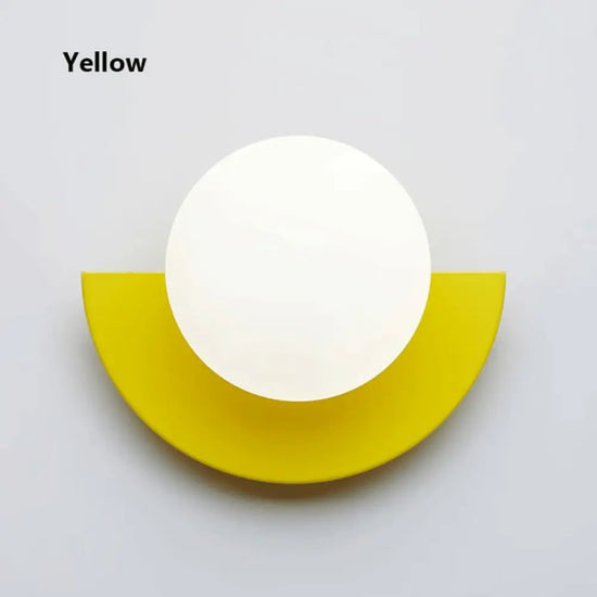 Applique Murale Led Demi-Cercle Scandinave Pastel. Jaune / Chaude Chambre