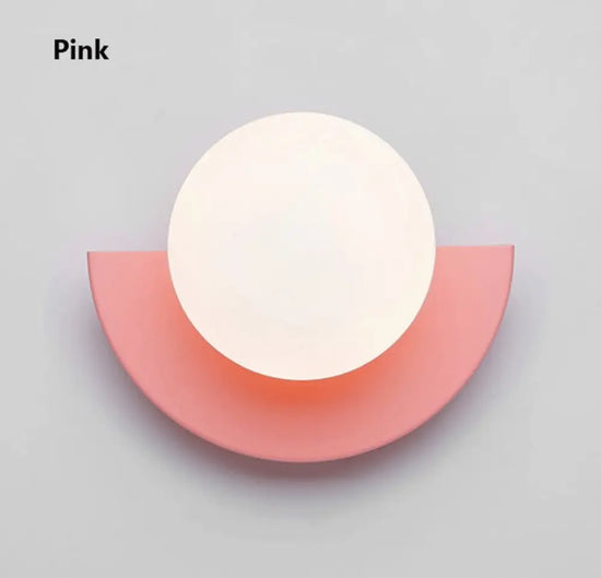 Applique Murale Led Demi-Cercle Scandinave Pastel. Rose / Chaude Chambre