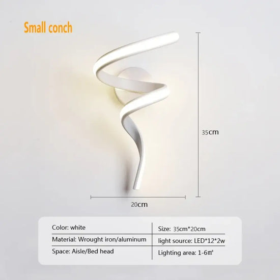 Applique Murale Led Design Contemporain Chic. A-Blanc Petit / Blanc Tricolore Chambre