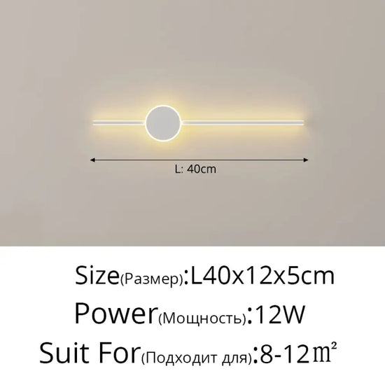 Applique Murale Led Design Contemporain Chic. Blanc A 40Cm / Chaud Pas De Télécommande Chambre