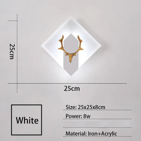 Applique Murale Led Design Contemporain Élégant. Carré Blanc / Chaud Chambre