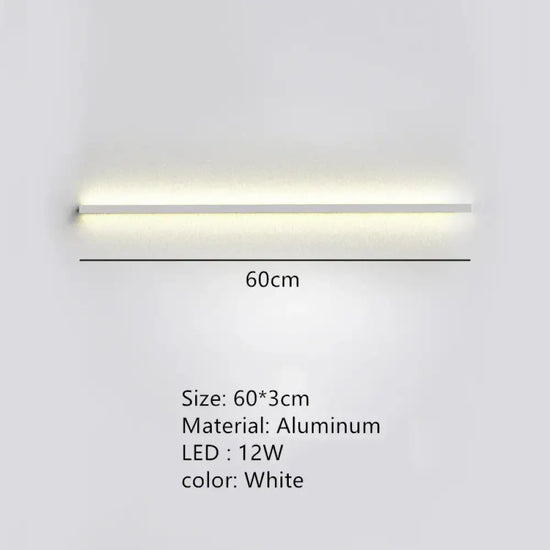 Applique Murale Led Design Élégant Contemporain 60Cm-Blanc / Lumière Blanche Chambre